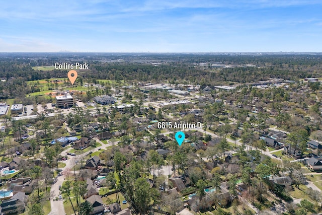 6615 Ampton Dr, Spring, TX 77379 - aerial view of property's location featuring nearby suburban area