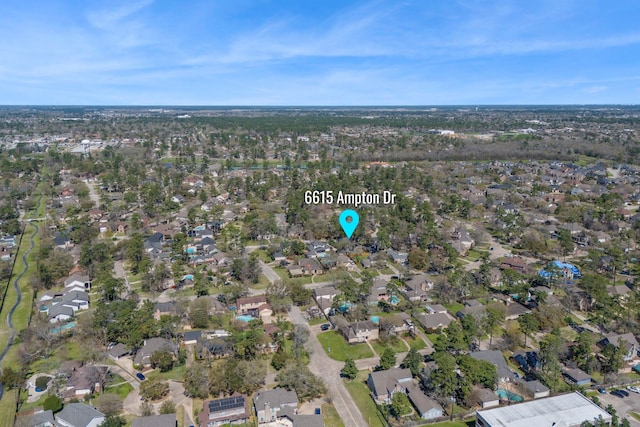 6615 Ampton Dr, Spring, TX 77379 - aerial view of property and surrounding area featuring nearby suburban area