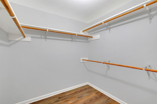 spacious closet with wood finished floors