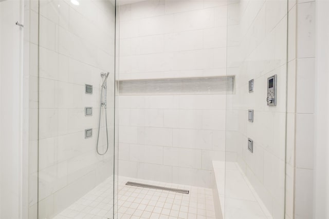bathroom featuring a stall shower