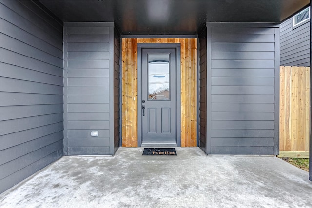 view of exterior entry
