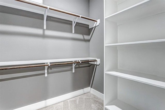 walk in closet featuring carpet