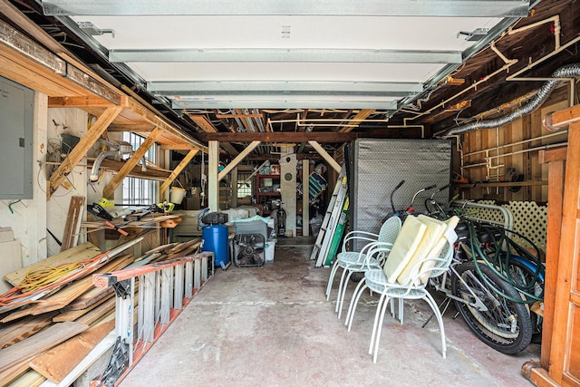garage featuring electric panel
