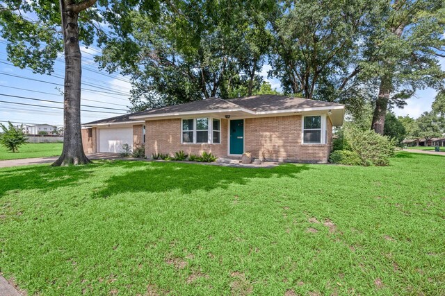 2218 Stonecrest, Houston, TX 77018 - ranch-style house with a garage, a front yard, and brick siding