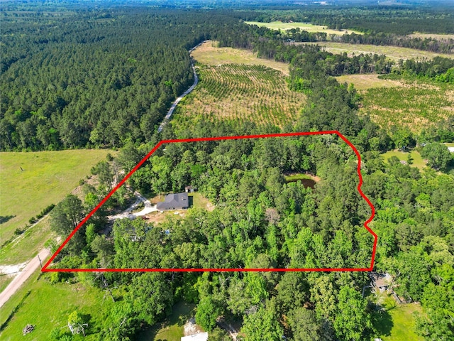 452 N Ghost Branch Rd, Trinity, TX 75862 - aerial view featuring a rural view and a view of trees