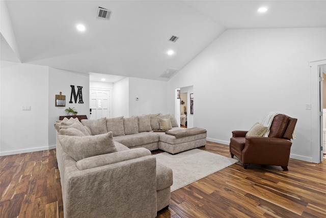 452 N Ghost Branch Rd, Trinity, TX 75862 - living area with recessed lighting, dark wood finished floors, and visible vents