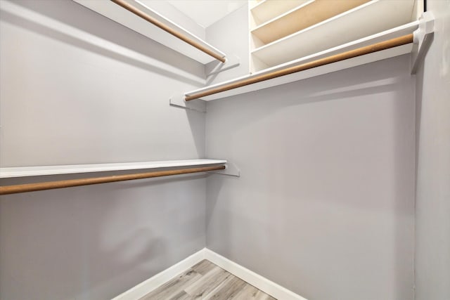 spacious closet with light wood-style flooring