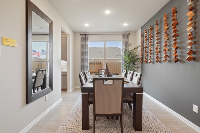6126 Severson Lk, Katy, TX 77493 - dining space featuring visible vents, baseboards, and recessed lighting