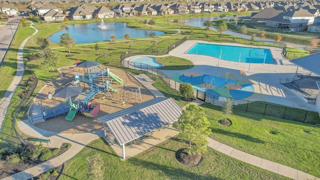 6126 Severson Lk, Katy, TX 77493 - drone / aerial view with a water view and a residential view