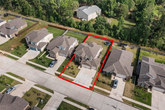 1226 Tilia Creek Ln, Montgomery, TX 77316 - aerial view of residential area with property boundaries highlighted