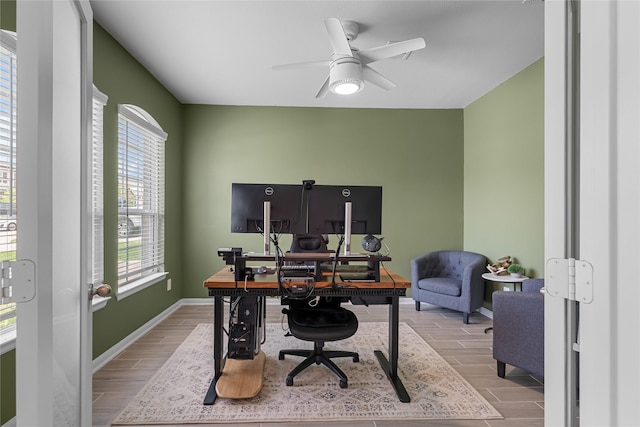 1226 Tilia Creek Ln, Montgomery, TX 77316 - office space featuring healthy amount of natural light, wood tiled floors, and baseboards