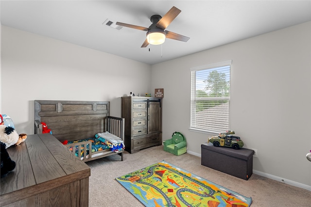 1226 Tilia Creek Ln, Montgomery, TX 77316 - carpeted bedroom featuring baseboards and a ceiling fan