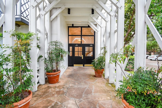 entrance to property with french doors