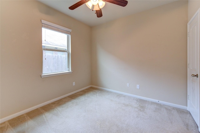 22526 Forbes Field Trl, Spring, TX 77389 - spare room featuring baseboards, light carpet, and ceiling fan