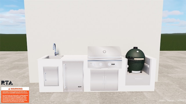 407 Grove St Unit B, Houston, TX 77020 - view of patio / terrace with a sink and a grill