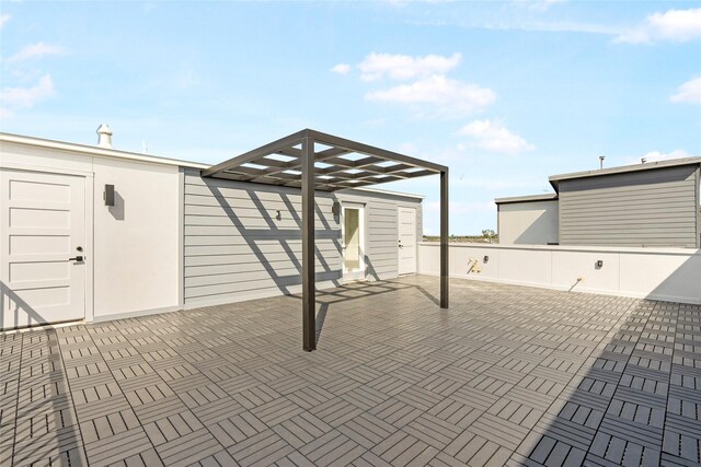 407 Grove St Unit B, Houston, TX 77020 - view of patio / terrace featuring a shed