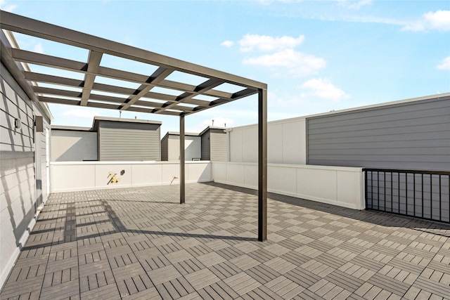 407 Grove St Unit B, Houston, TX 77020 - view of patio featuring a pergola