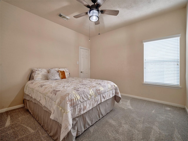 23623 Breckenridge Forest Dr, Spring, TX 77373 - bedroom with a ceiling fan, carpet floors, baseboards, and visible vents