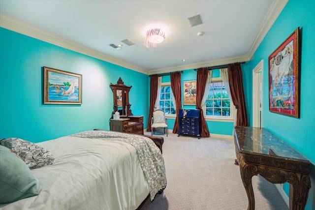 8722 Stable Crest Blvd, Houston, TX 77024 - bedroom featuring ornamental molding, carpet, and baseboards