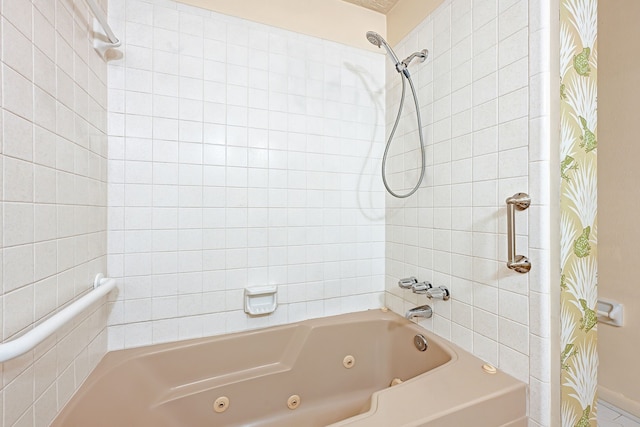 full bath with a combined bath / shower with jetted tub