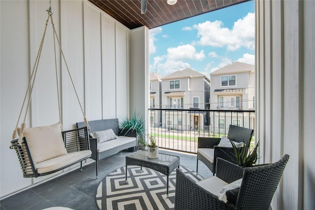 balcony featuring a residential view