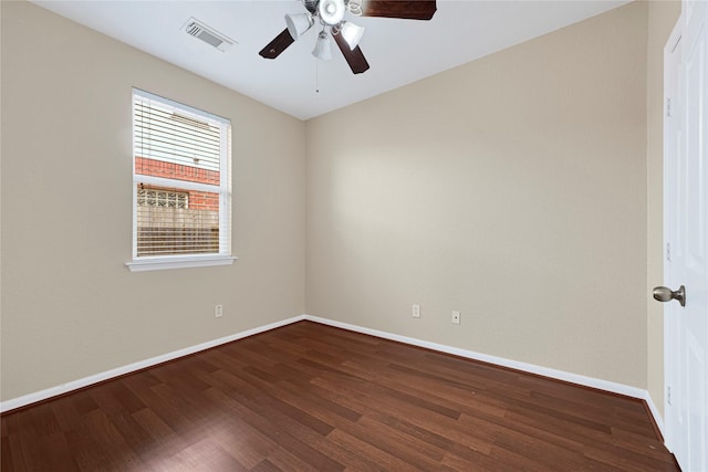 7431 Pony Crk, Missouri City, TX 77459 - empty room with wood finished floors, baseboards, and a ceiling fan