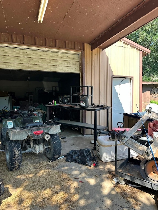 view of garage