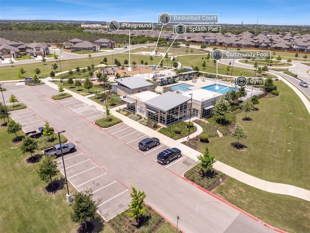 aerial view featuring a residential view