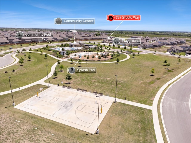drone / aerial view featuring a residential view