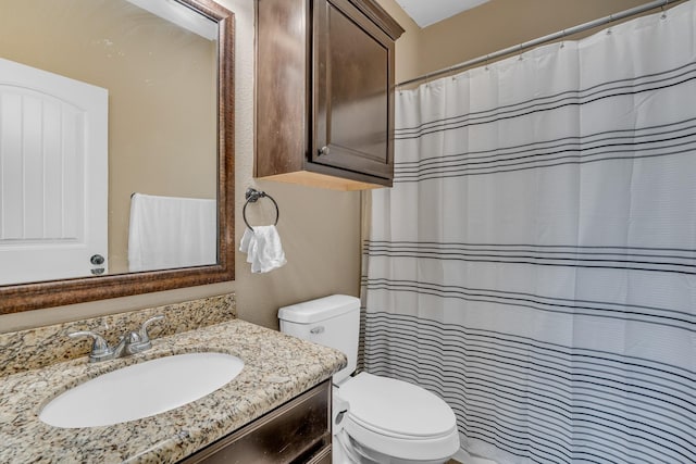 3338 Cullen Trl, College Station, TX 77845 - bathroom featuring toilet, vanity, and a shower with curtain
