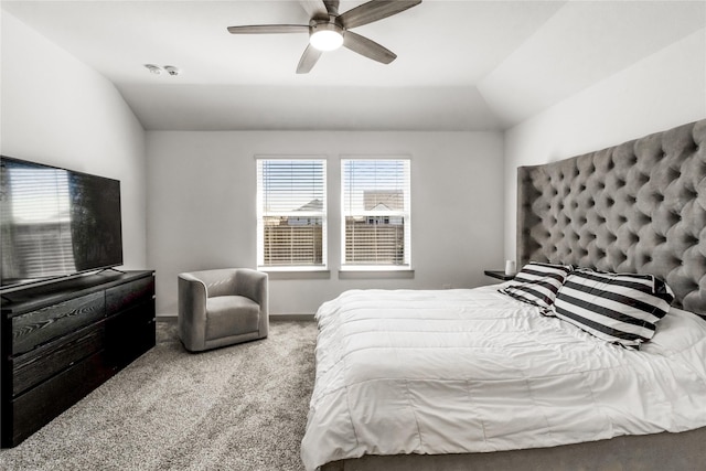 13938 Red River Dr, Baytown, TX 77523 - bedroom featuring lofted ceiling, a ceiling fan, and carpet