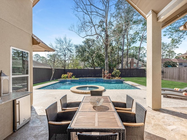 view of pool with a patio area and a fenced backyard