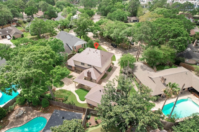 11022 Riverview Dr, Houston, TX 77042 - drone / aerial view with a residential view
