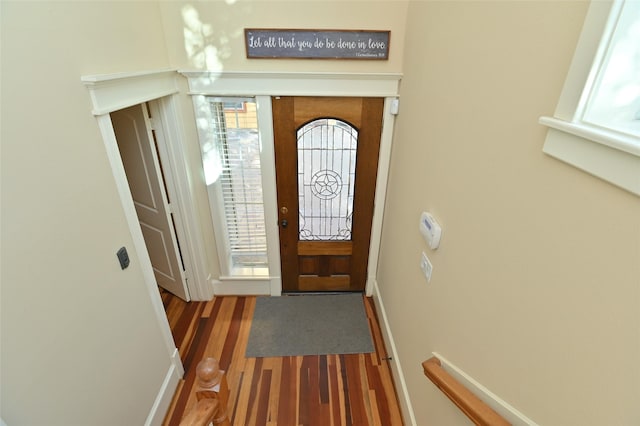 entryway featuring wood finished floors