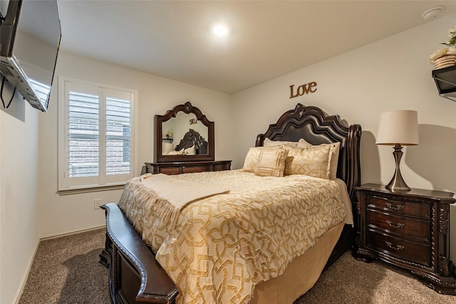 9705 Wall St, Texas City, TX 77591 - bedroom featuring baseboards and dark carpet