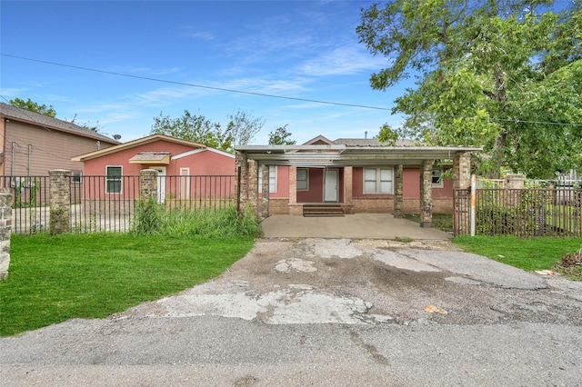 bungalow-style home with fence private yard and entry steps