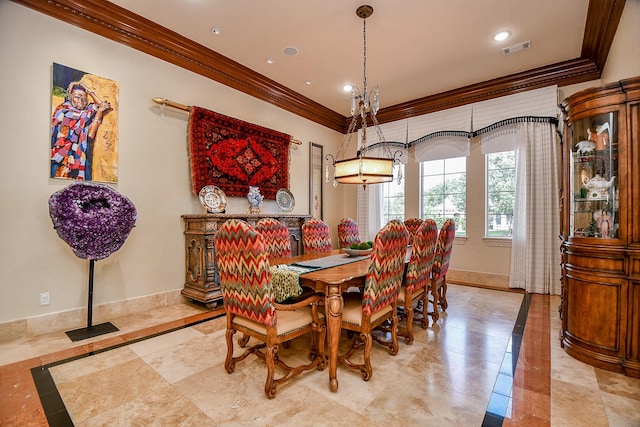 2718 Silverhorn Dr, Katy, TX 77450 - dining space featuring ornamental molding and recessed lighting