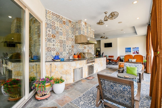 2718 Silverhorn Dr, Katy, TX 77450 - view of patio featuring an outdoor kitchen