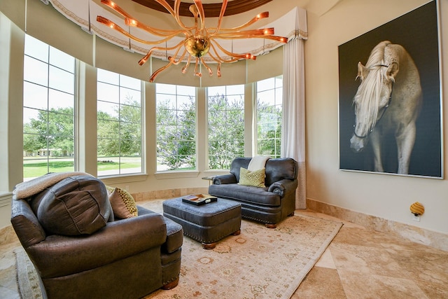 2718 Silverhorn Dr, Katy, TX 77450 - living area with a chandelier