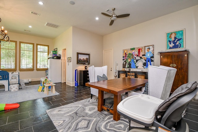 2718 Silverhorn Dr, Katy, TX 77450 - office space featuring ceiling fan and recessed lighting