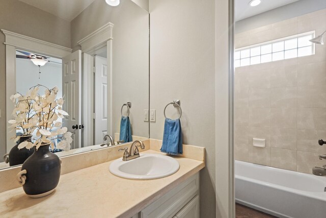 bathroom with vanity and shower / bathtub combination