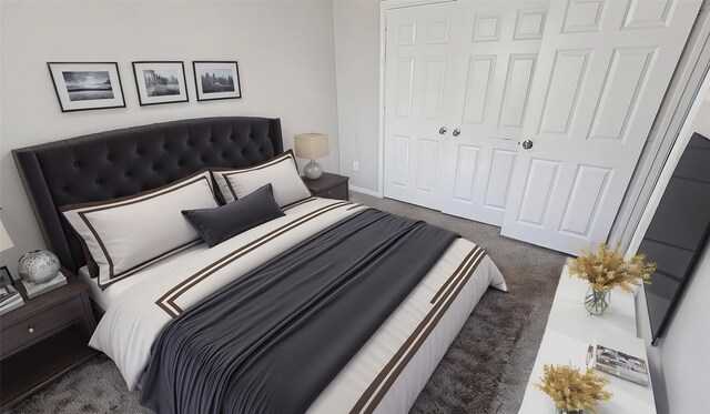 1314 Burbank St, Baytown, TX 77520 - bedroom with carpet flooring, a closet, and baseboards