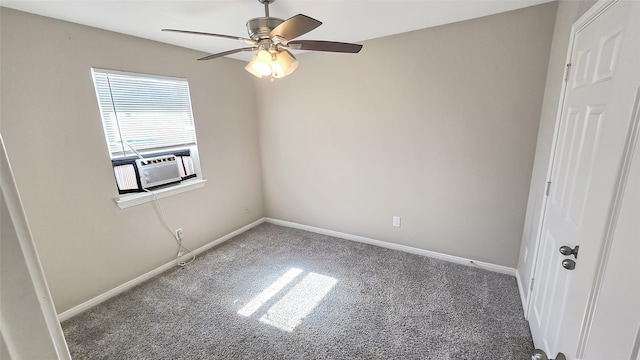 1314 Burbank St, Baytown, TX 77520 - spare room featuring carpet, baseboards, cooling unit, and a ceiling fan