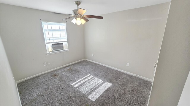 1314 Burbank St, Baytown, TX 77520 - unfurnished room featuring ceiling fan, carpet floors, cooling unit, and baseboards