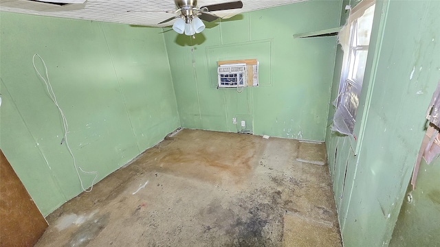 1314 Burbank St, Baytown, TX 77520 - empty room with concrete flooring and a ceiling fan