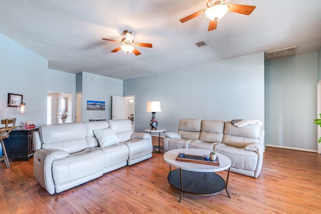 410 Scarlet Sage Dr, League City, TX 77573 - living area with ceiling fan and wood finished floors