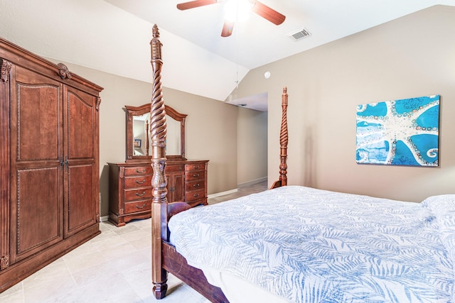 410 Scarlet Sage Dr, League City, TX 77573 - bedroom featuring lofted ceiling and a ceiling fan