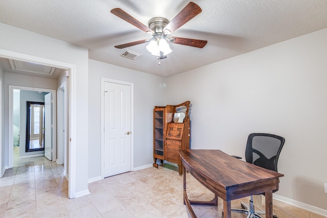 410 Scarlet Sage Dr, League City, TX 77573 - office featuring attic access and a ceiling fan