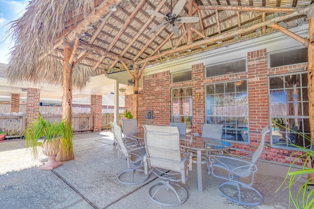 410 Scarlet Sage Dr, League City, TX 77573 - view of patio / terrace featuring a ceiling fan and outdoor dining space