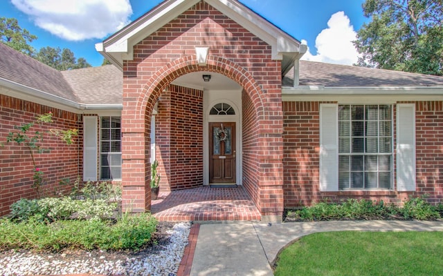 14022 Cypress Falls Dr, Cypress, TX 77429 - property entrance with brick siding and roof with shingles